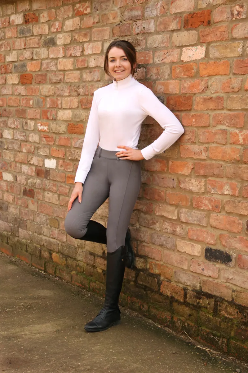 Hy Equestrian Glacial Softshell Riding Tights - Grey-2